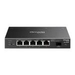 SWITCH 6P Gigabit TP-LINK SG2206MP con 5P Gigabit RJ45 (di cui 4P PoE+) + 1P SFP,802.3at/af- Alim.63W PoE-Garanzia a vita