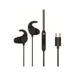 AURICOLARI USB-C Ergonomici In-ear CONCEPTRONIC BRENDAN05B Neri-cavo da 1.2mt-telec.in linea x chiamate,musica,contro Fino:30/09