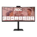 MONITOR AOC LCD CURVED VA 120Hz 34" WIDE CU34E4CW 4ms MM WQHD 3500:1 BLACK REG.ALT. 2xHDMI DP 2xUSB-C HUB USB WEBCAM Fino:31/12