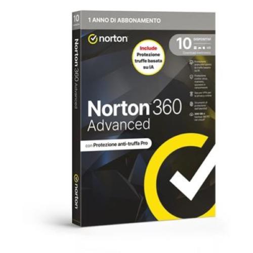 NORTON BOX 360 ADVANCED 2026 -- 10 Dispositivi (21483713) - 200GB Backup Fino:27/02