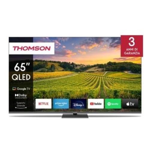 TV THOMSON QLED 65" FRAME LESS 65QG5C14 GOOGLE TV 4K DVB-T2/S2 Hotel Mode UHD 3840 x 2160 BLACK CI+ SLOT 3xHDMI 2xUSB Fino:31/01