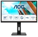 MONITOR AOC LCD IPS LED 31.5" WIDE Q32P2 4ms MM QHD 1000:1 BLACK 2xHDMI DP Vesa Fino:31/01