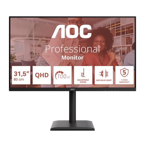 MONITOR AOC LCD IPS 100Hz 32" WIDE FRAMELESS Q32E4U 4ms MM QHD 1500:1 BLACK REG.ALT. HDMI DP 4xUSB Vesa Gar. 5Anni Fino:30/04