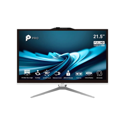 LCDPC M-Touch MSI PRO AP222T 14MA-602EU 21.5" FHD AG MM White i5-14400 16GB(2x8GB)DDR5 SSD512GB W11Pro LAN WiFi 6E BT HDMI USB