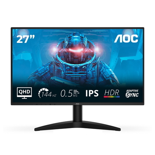 MONITOR AOC LCD IPS 144HZ 27" WIDE FRAMELESS Q27B36X 4MS QHD 1500:1 BLACK HDMI DP VESA FINO:30/06