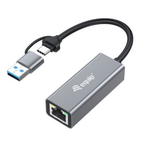 ADATTATORE da USB-C a 2.5G EthernetEQUIP 133495 (USB-C+USB-A) - EAN: 4015867236635