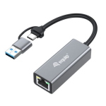 ADATTATORE da USB-C a 2.5G EthernetEQUIP 133495 (USB-C+USB-A) - EAN: 4015867236635