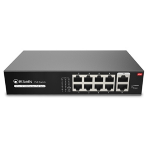 SWITCH 10P LAN 10/100M ATLANTIS A02-F10P8-120W di cui 8P PoE fino 120W - RACK 19" - Metallo