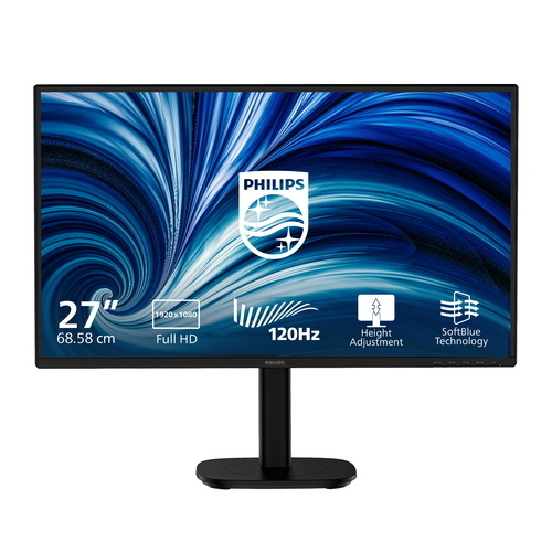 MONITOR PHILIPS LCD IPS LED 120Hz 27" Wide 27B2N3200A/00 4ms SoftBlue MM FHD 1500:1 BLACK VGA HDMI DP REG.ALT. Vesa Fino:30/10