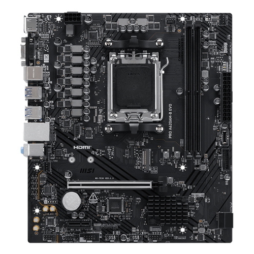 MB MSI PRO A620AM-B EVO AM5 2XDDR5-6800O.C. 1XPCIE4.0X16 1XM.2 2XSATA 1XHDMI 1XD-SUB 2.5GLAN MATX
